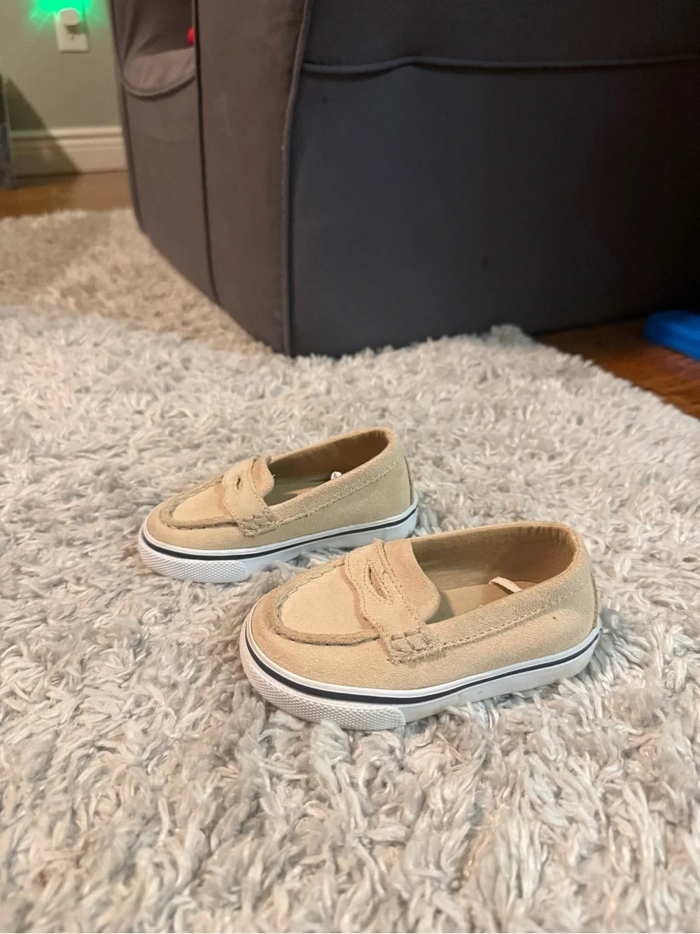 Janie and Jack Beige Kids Moccasin Slip-Ons